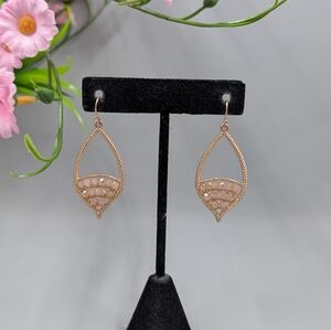 Elegant Rose Gold Genuine Crystal Teardrop Vintage Earrings
